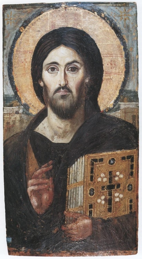 1. Kristus-Pantokrator (Vševládce), druhá polovina 6. století