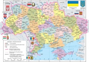 Politická mapa Ukrajiny před pučem v únoru 2014