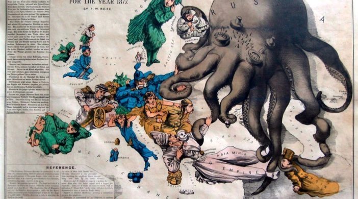 Rusofobni mapa Evropy pred rokem 1914