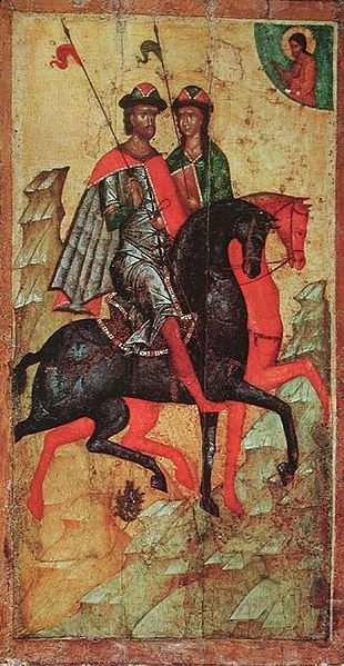 Boris a Gleb. Konec 14. století. Státní Treťjakovská galerie.