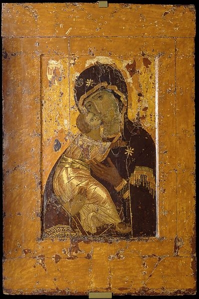 Vladimirská ikona Bohorodičky. Začátek 12. století, Konstantinopol.